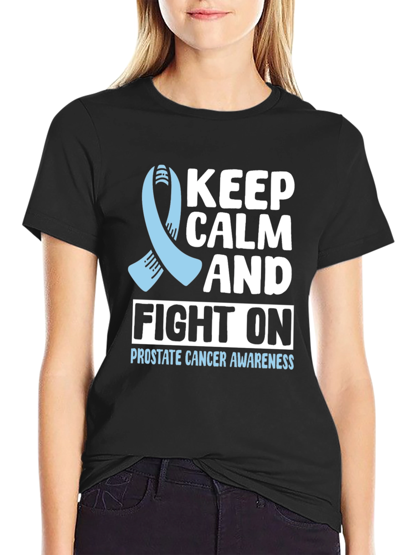 Prostate Cancer Awareness T-Shirt Keep Calm and Fight On