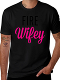 Fire Wifey T-Shirt - Black Cotton Blend Tee
