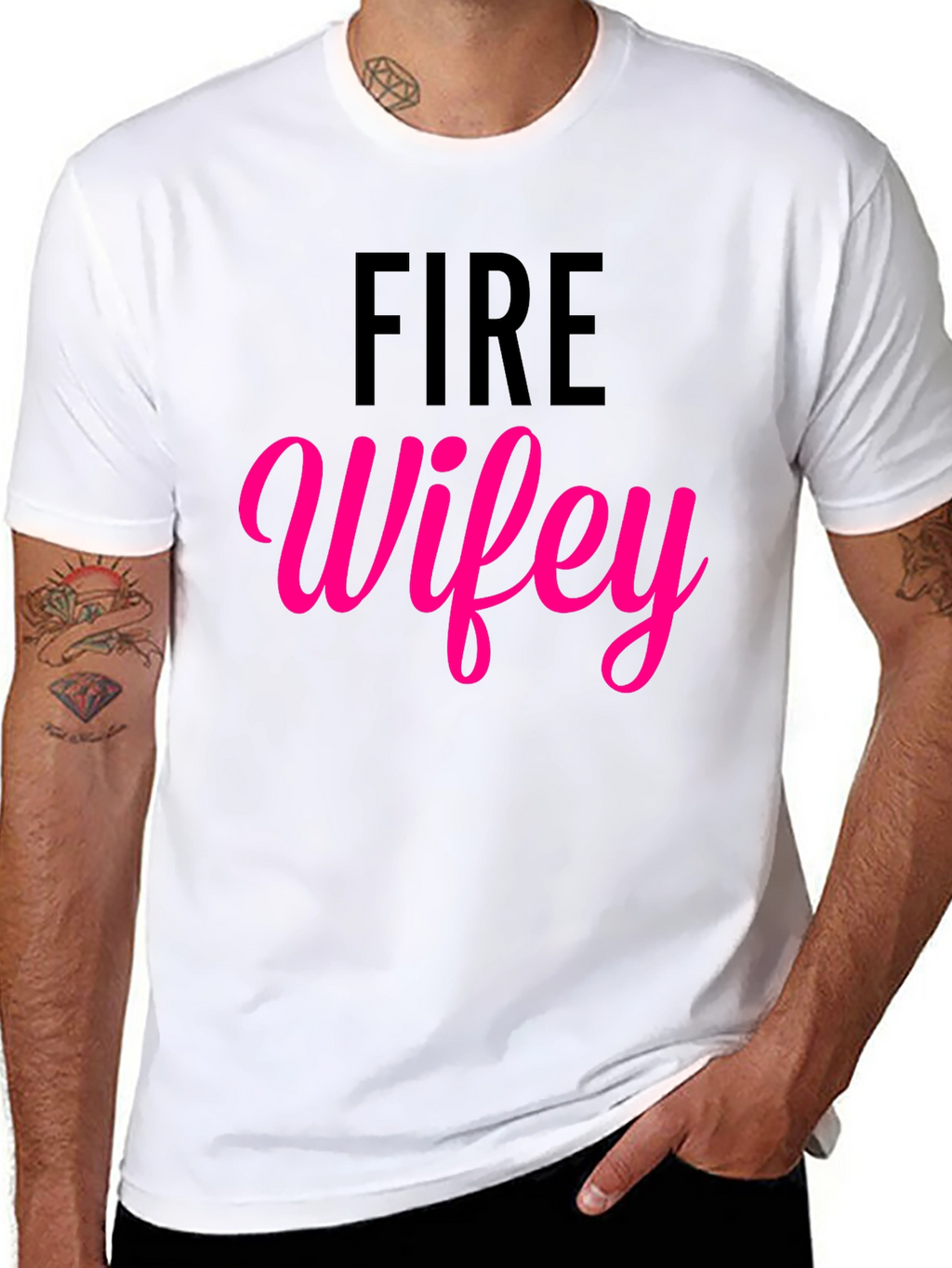 Fire Wifey T-Shirt - Black Cotton Blend Tee