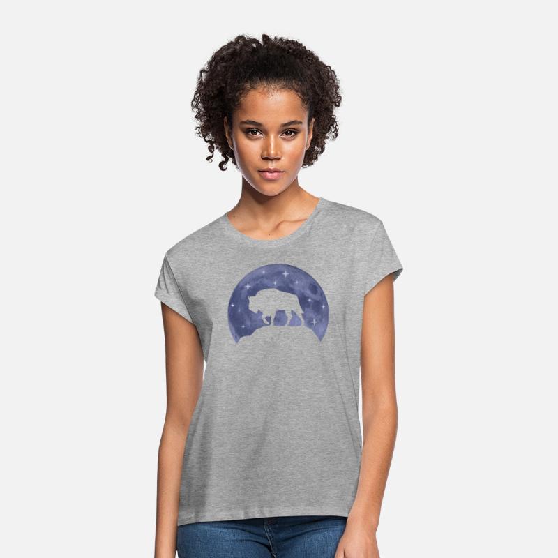 Bison Wisent Moon Forest Animal Lovers Gift
