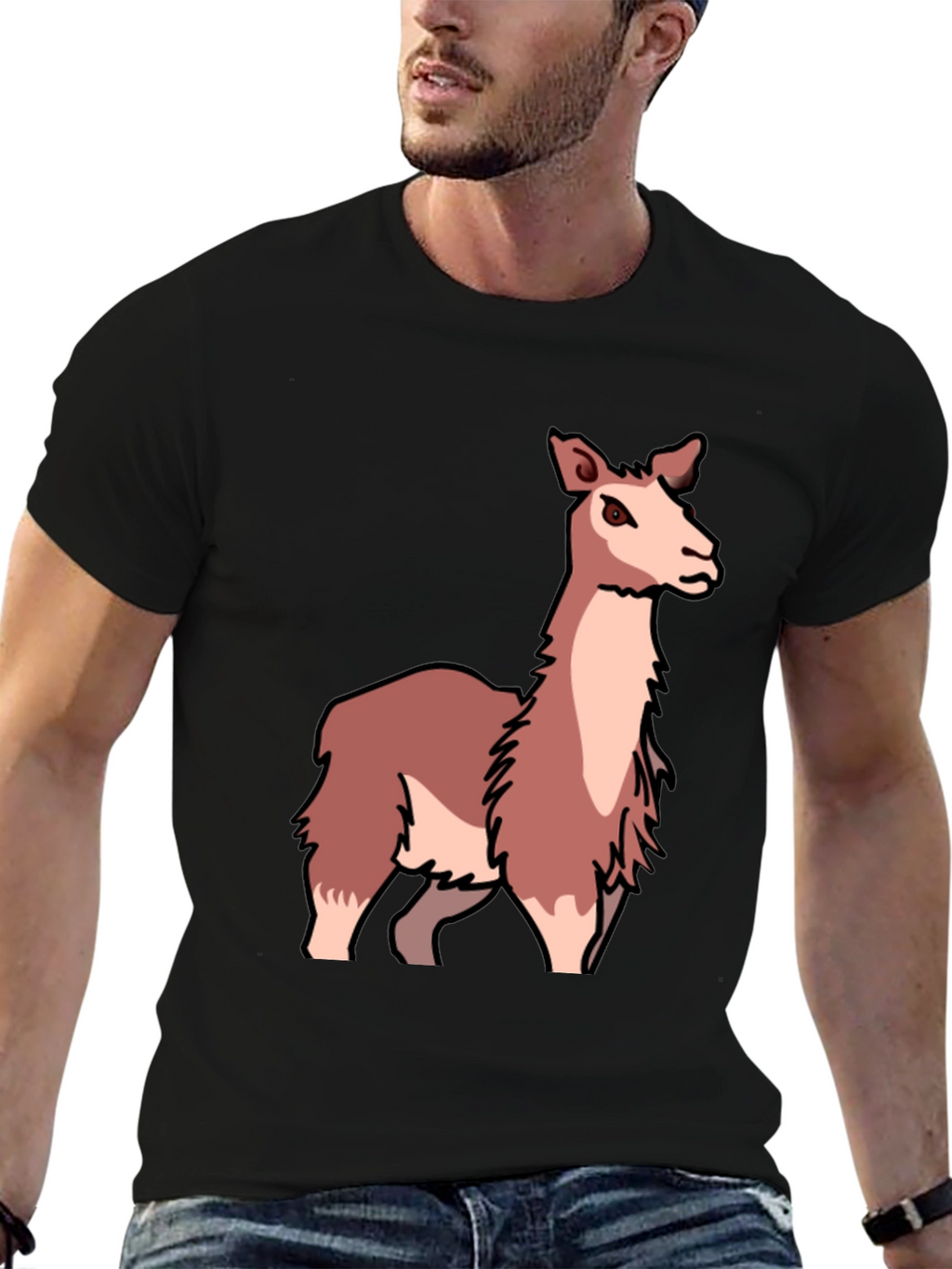Llama Graphic Tee - Soft & Stylish Black T-Shirt