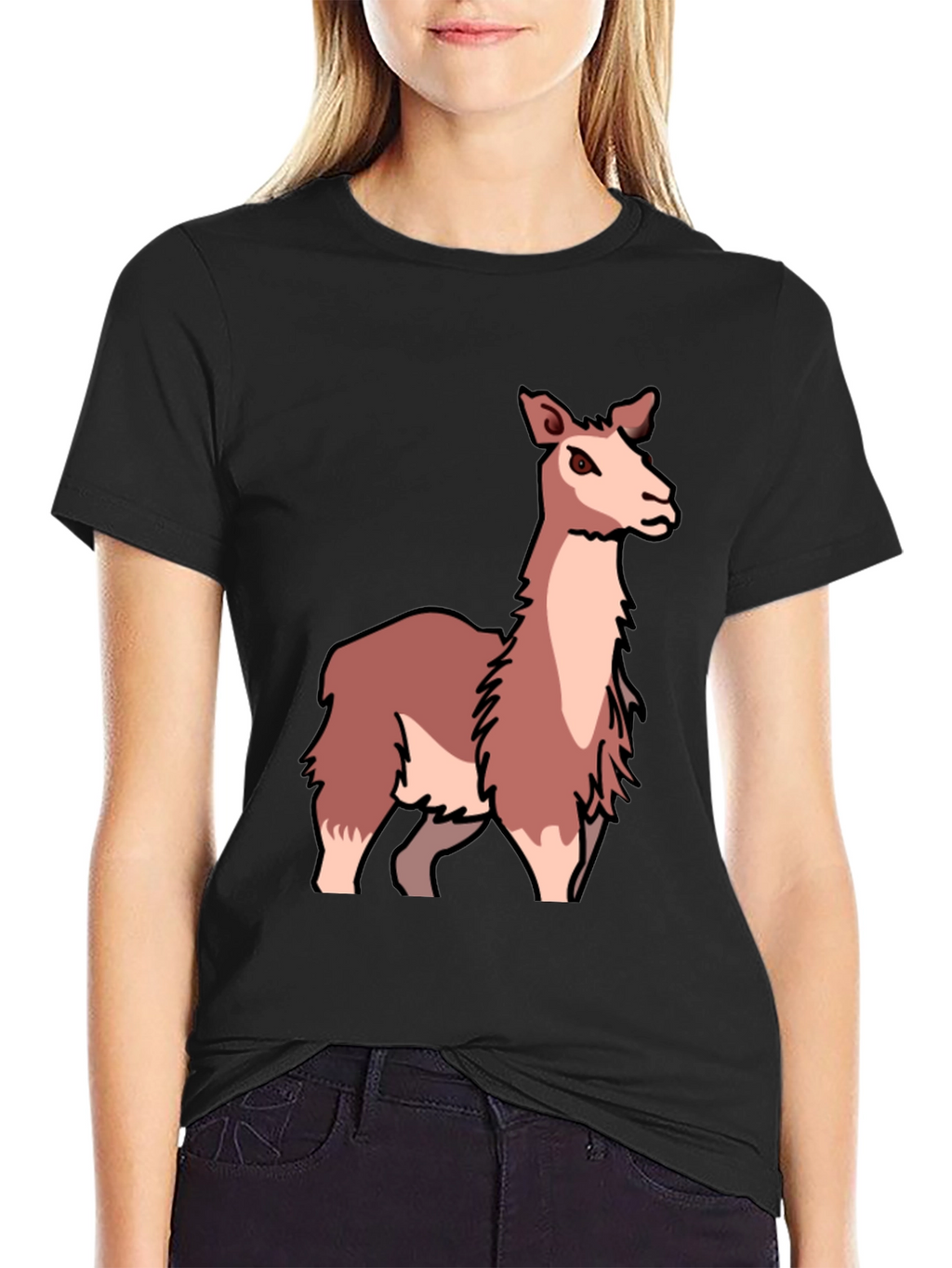 Llama Graphic Tee - Soft & Stylish Black T-Shirt
