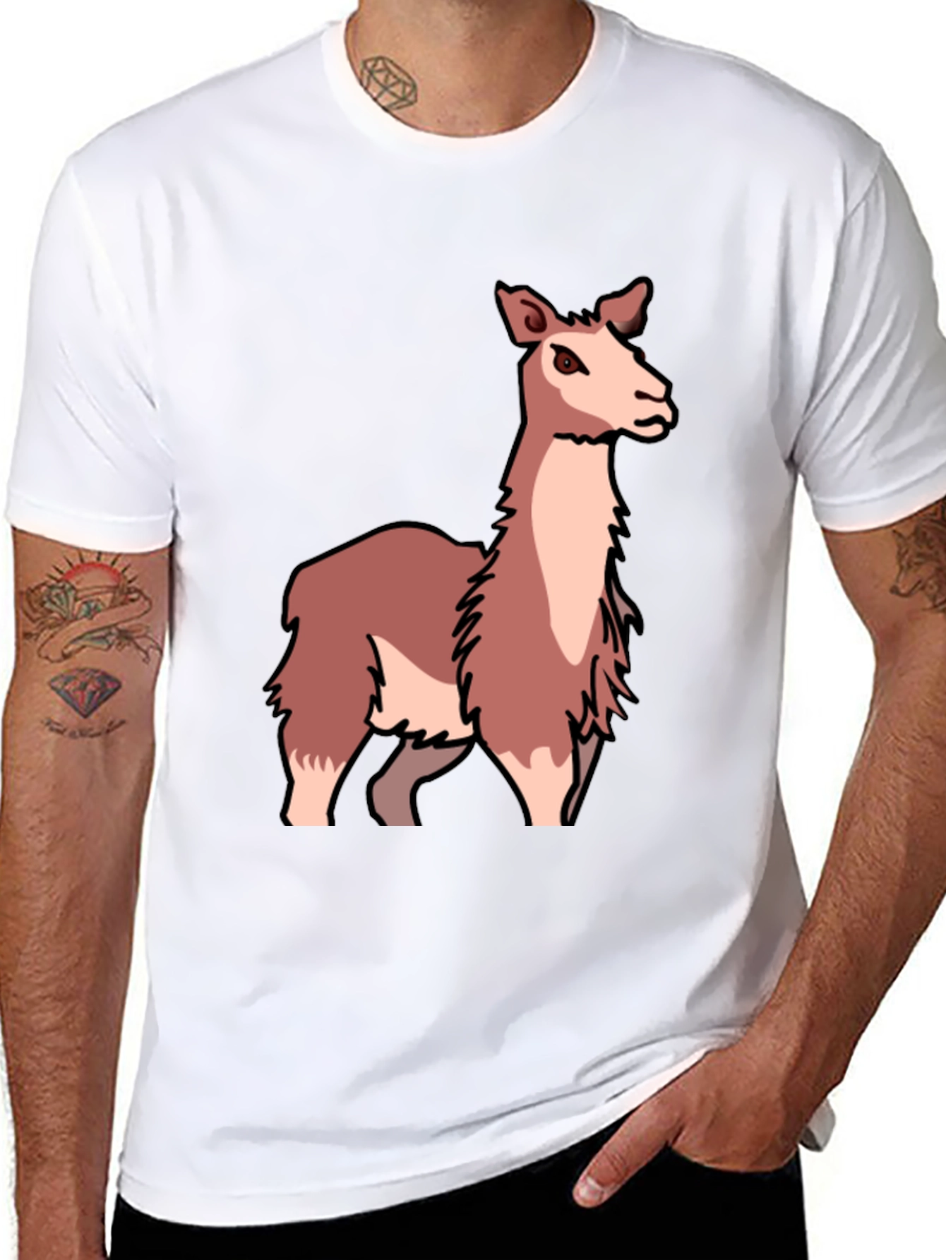 Llama Graphic Tee - Soft & Stylish Black T-Shirt