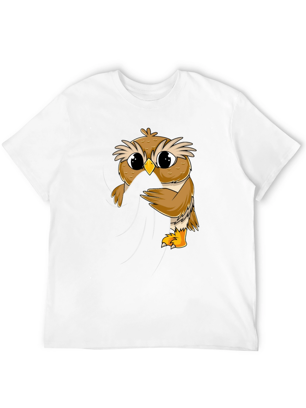 Cute Owl Peeking Black T-Shirt