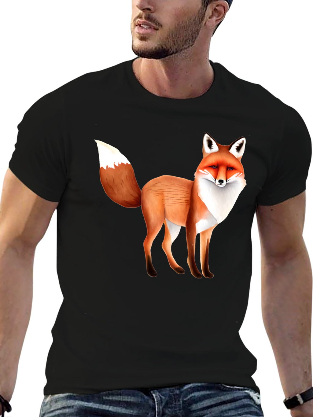 Fox Graphic T-Shirt - Unisex Black Tee