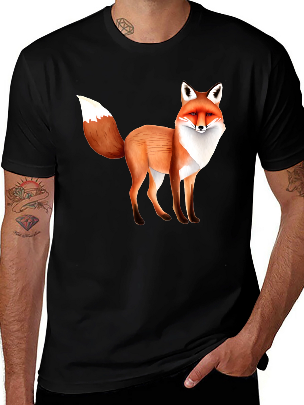 Fox Graphic T-Shirt - Unisex Black Tee
