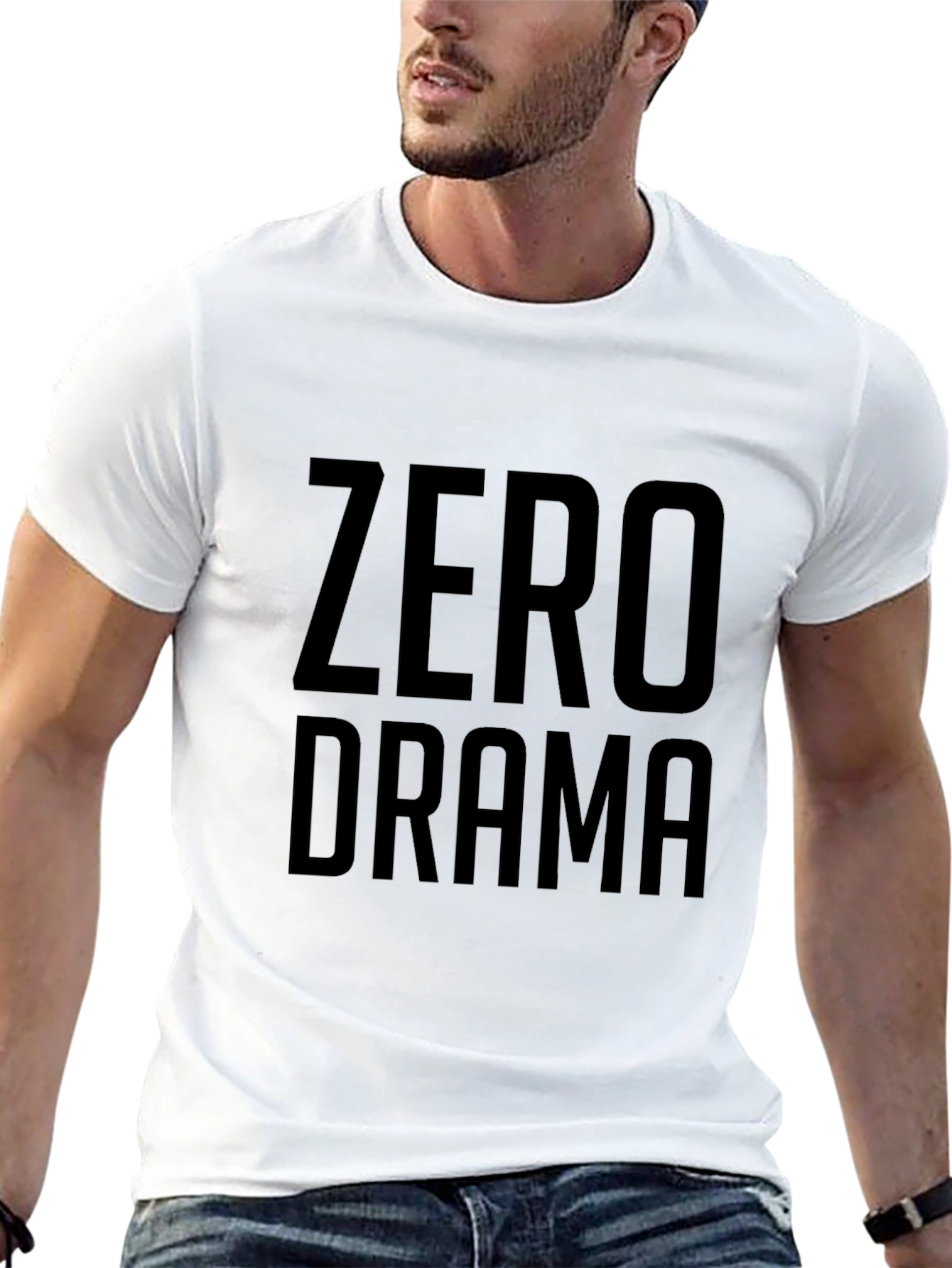 Zero Drama Black Graphic T-Shirt - Mens Casual Tee