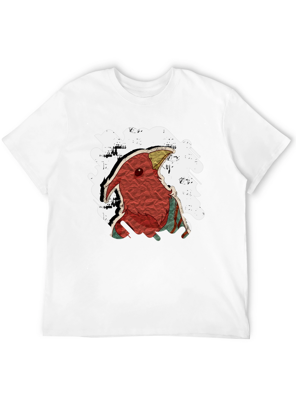 Abstract Bird Graphic Tee - Black