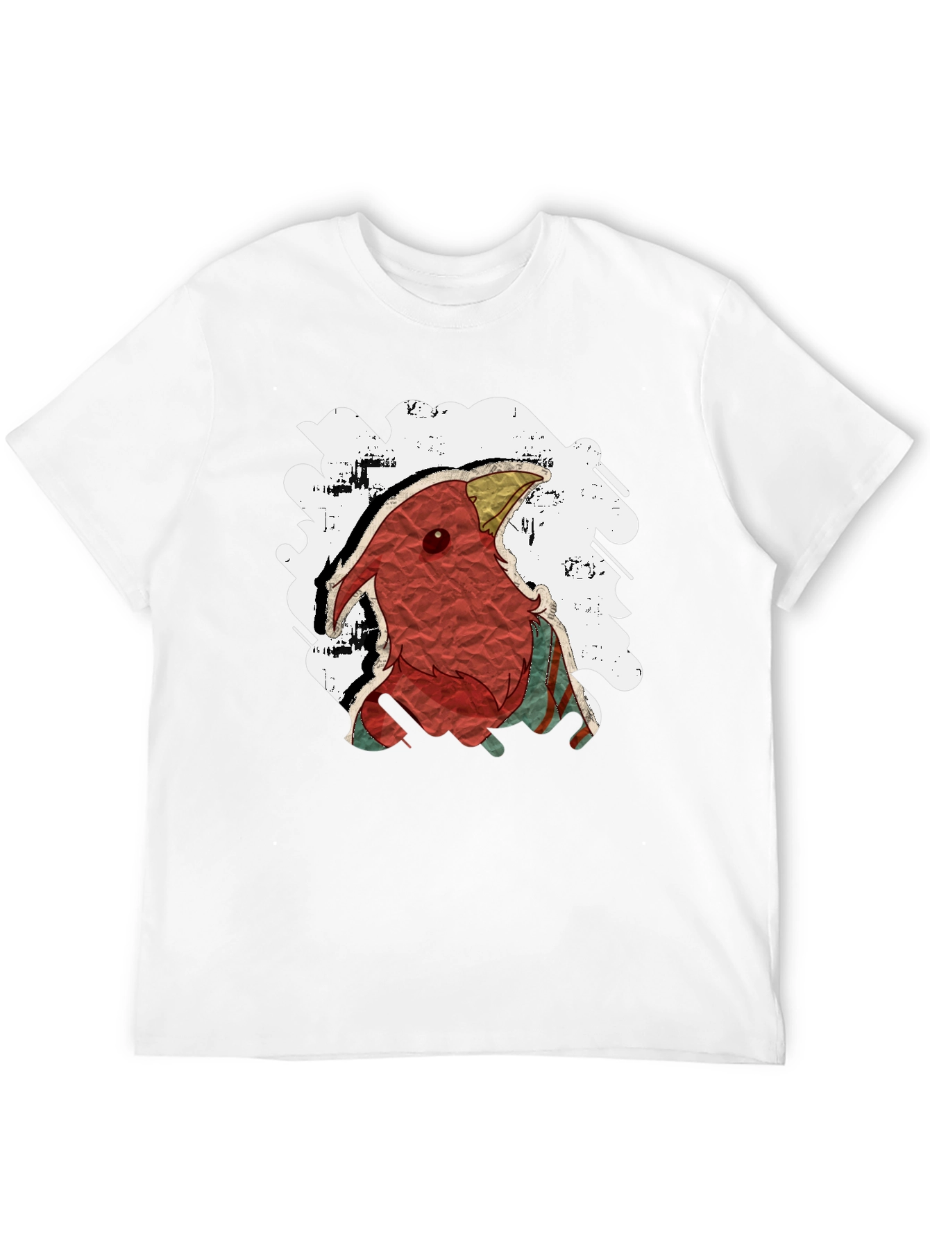 Abstract Bird Graphic Tee - Black