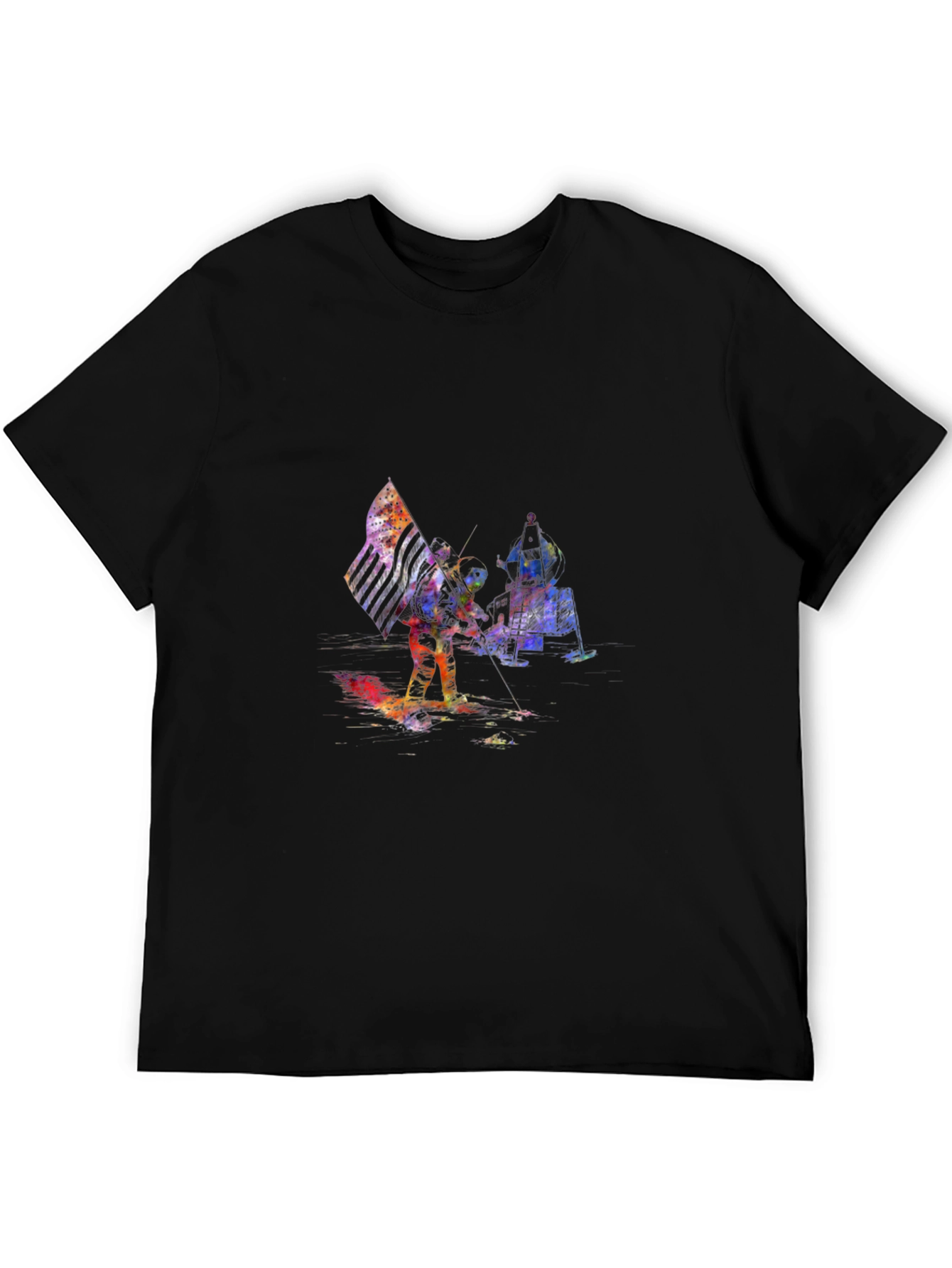 Astronaut American Flag Graphic T-Shirt
