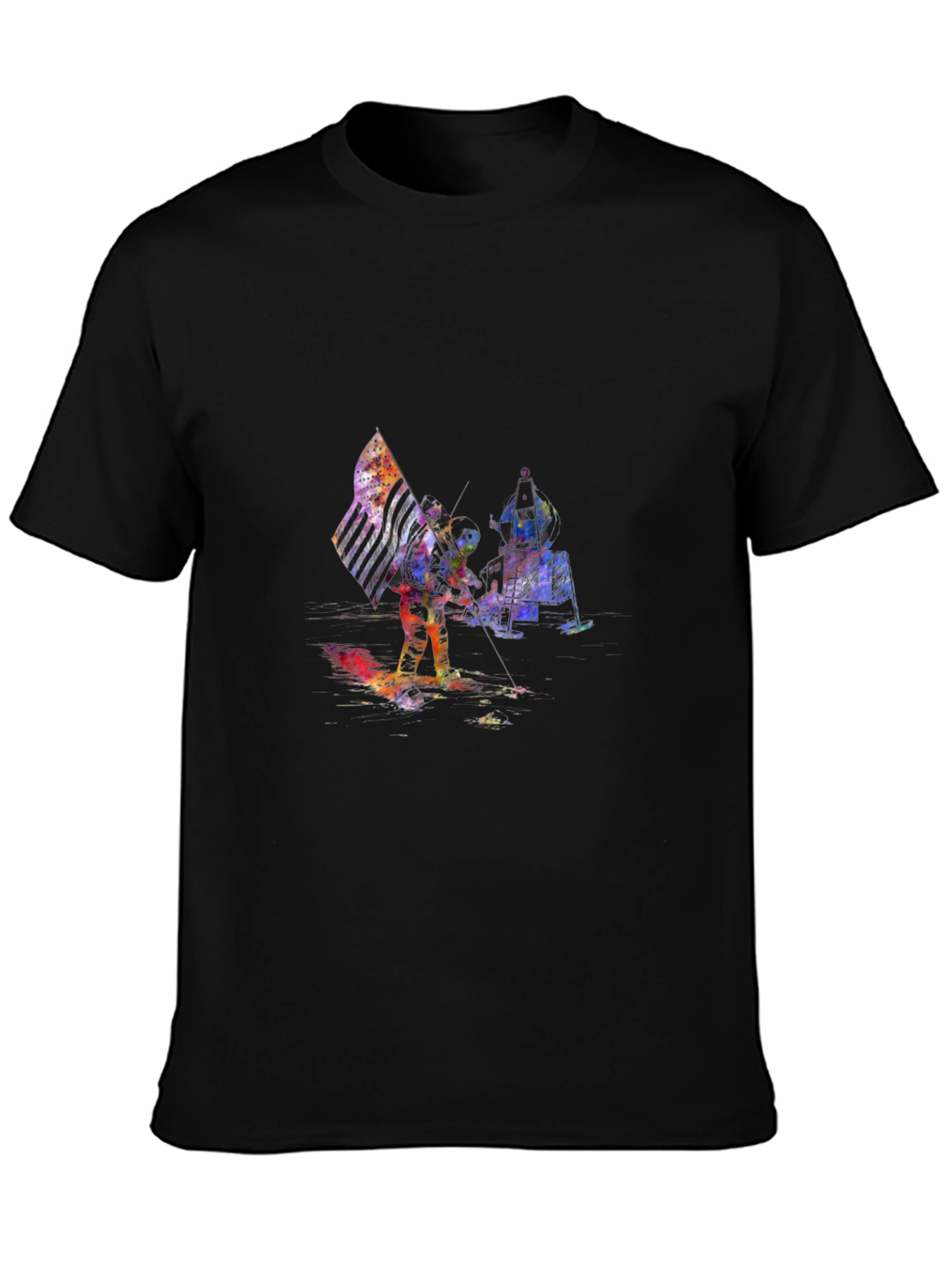 Astronaut American Flag Graphic T-Shirt