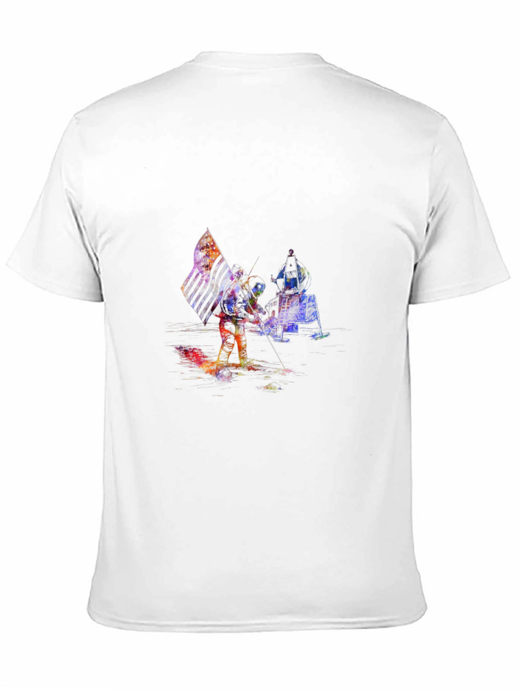 Astronaut American Flag Graphic T-Shirt