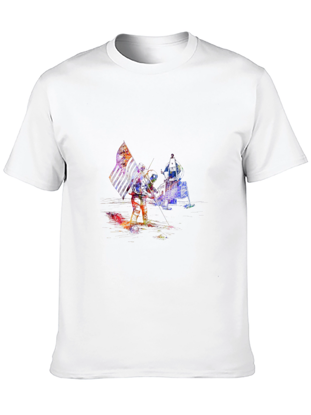 Astronaut American Flag Graphic T-Shirt