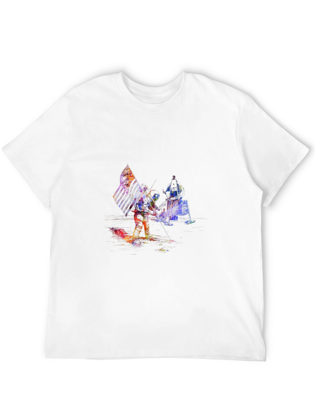 Astronaut American Flag Graphic T-Shirt