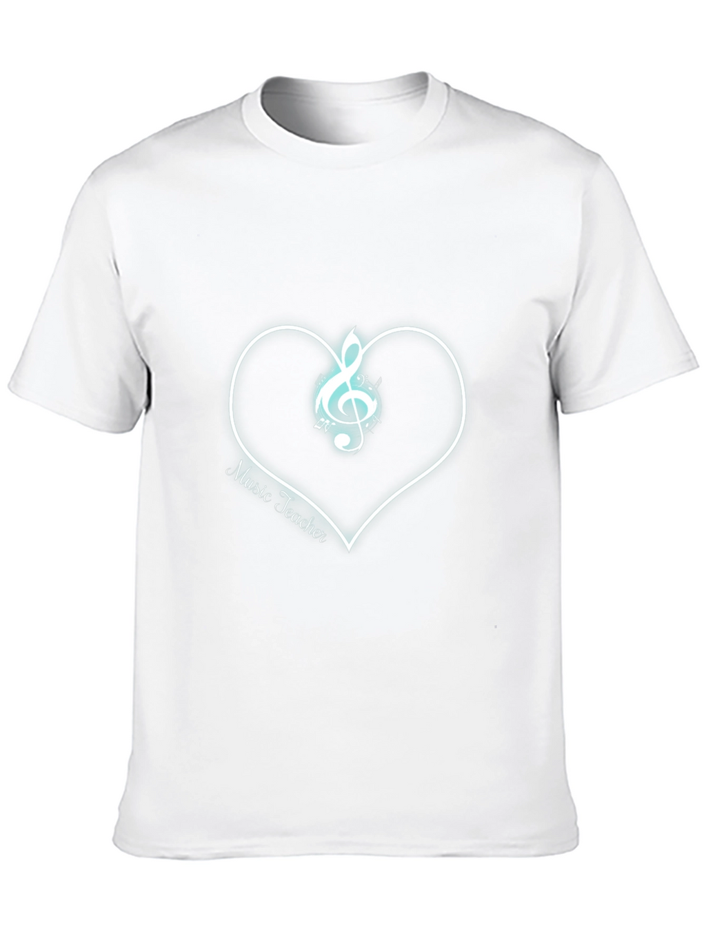 Music Teacher T-Shirt Treble Clef Heart Graphic Tee Black