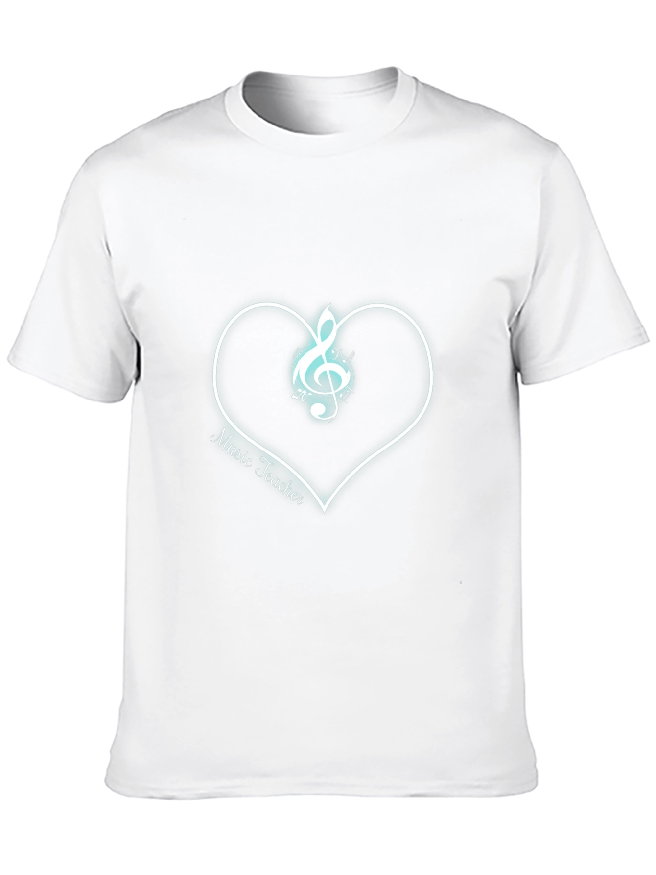 Music Teacher T-Shirt Treble Clef Heart Graphic Tee Black