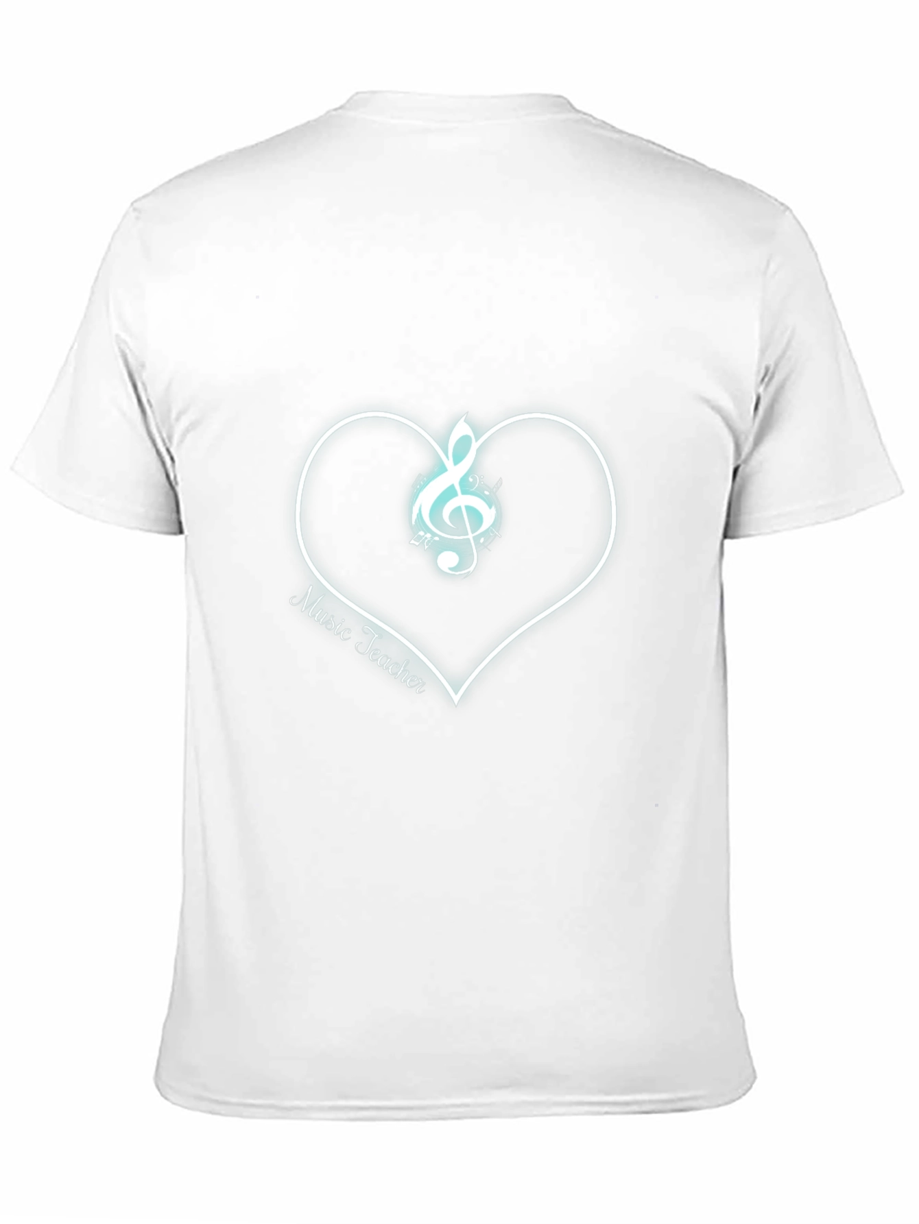 Music Teacher T-Shirt Treble Clef Heart Graphic Tee Black