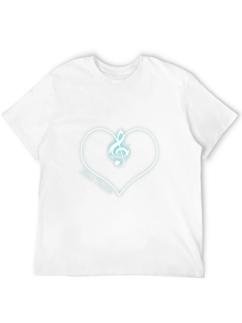 Music Teacher T-Shirt Treble Clef Heart Graphic Tee Black