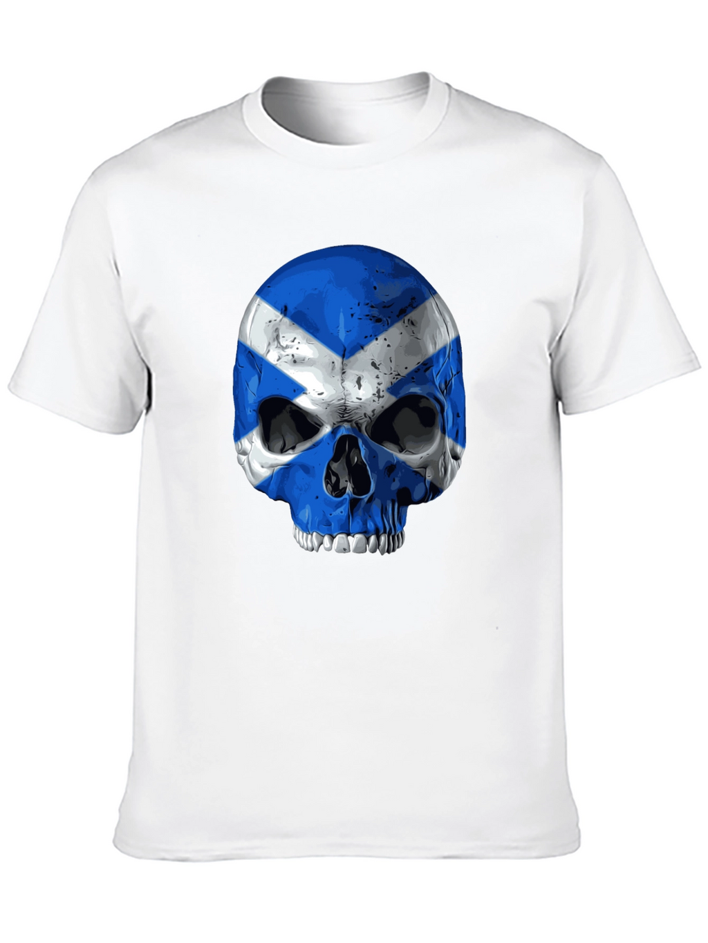 Scottish Flag Skull Graphic Black T-Shirt