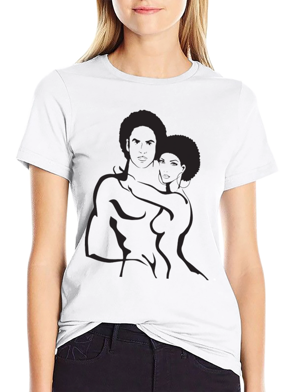 Abstract Afro Couple Graphic Tee