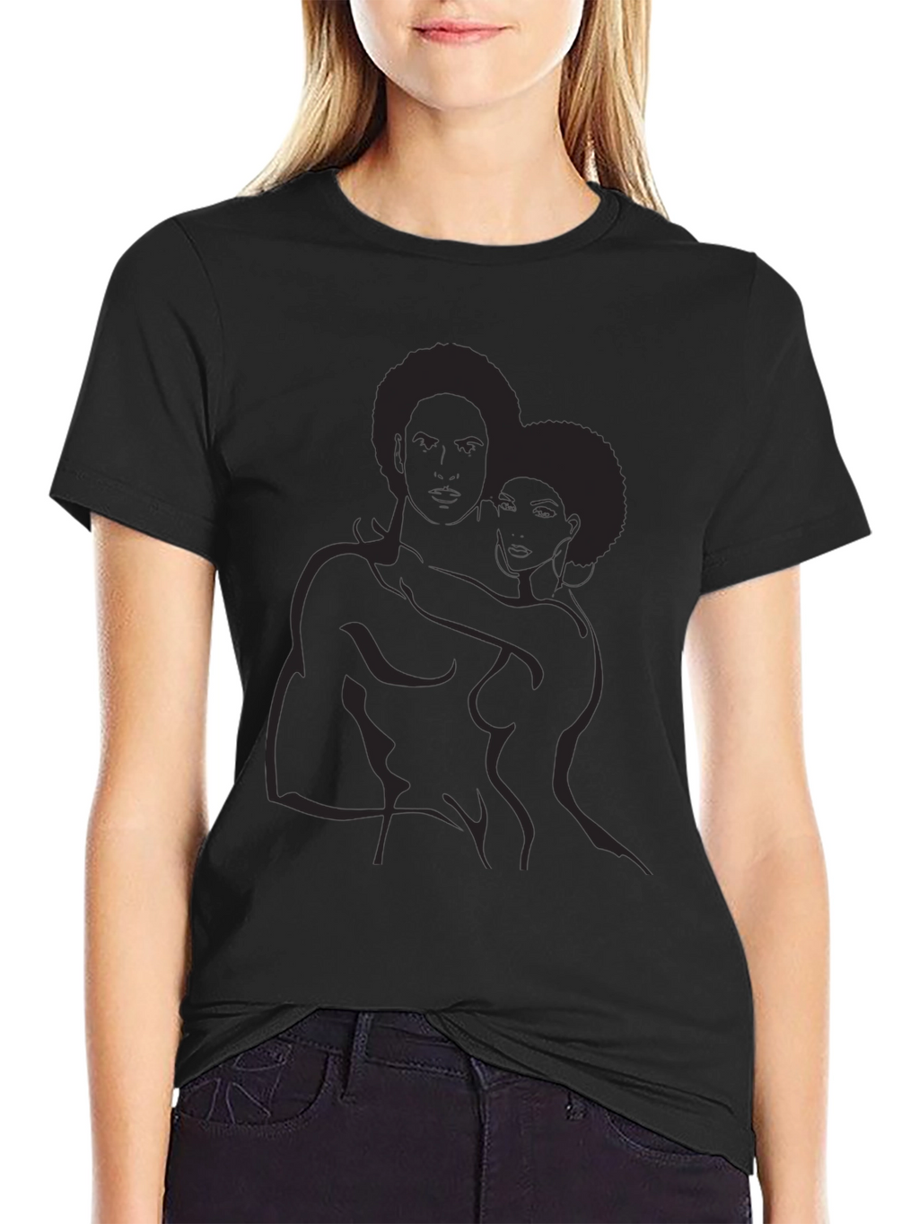 Abstract Afro Couple Graphic Tee