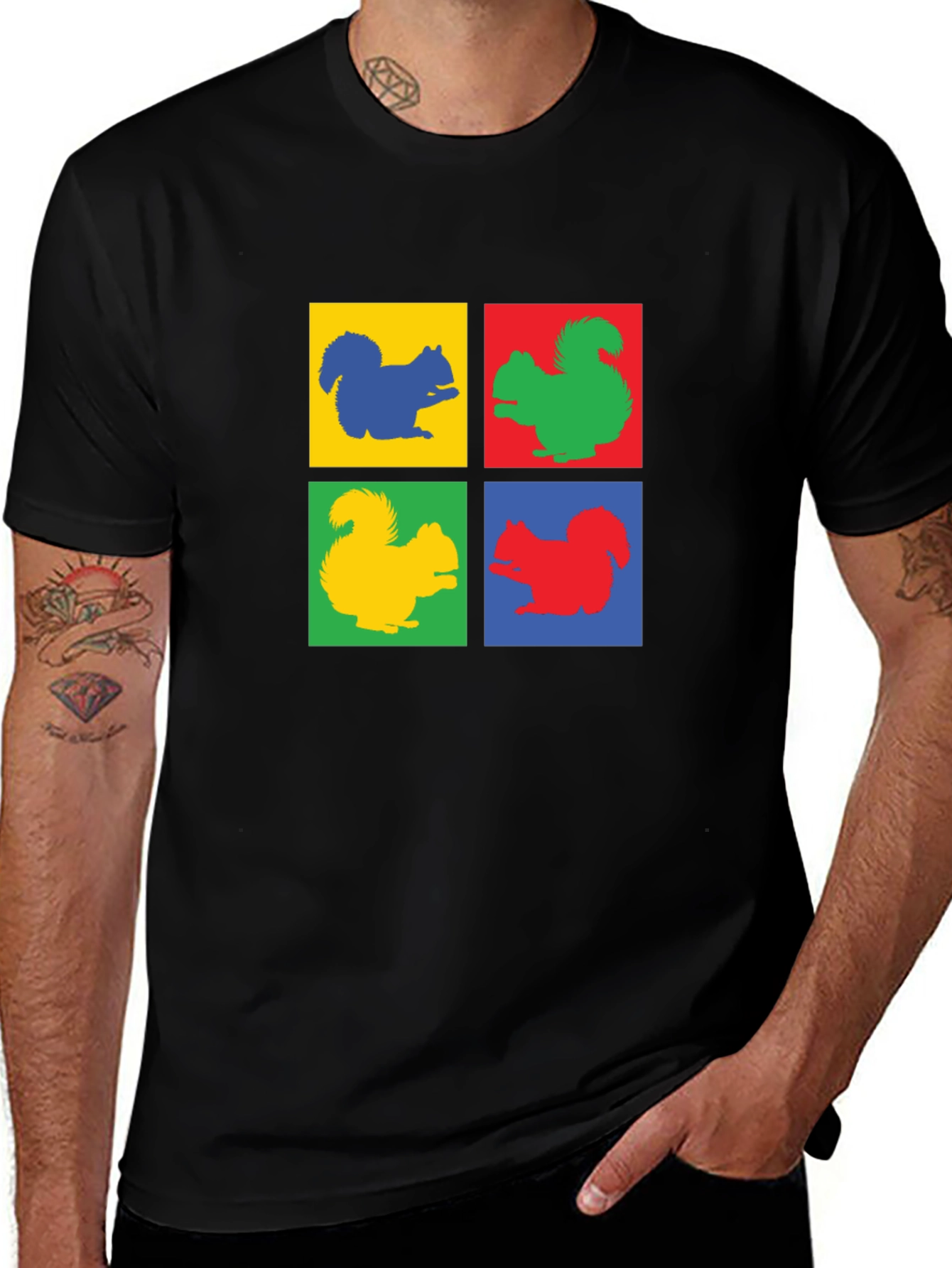 Squirrel Pop Art T-Shirt - Quirky Graphic Tee