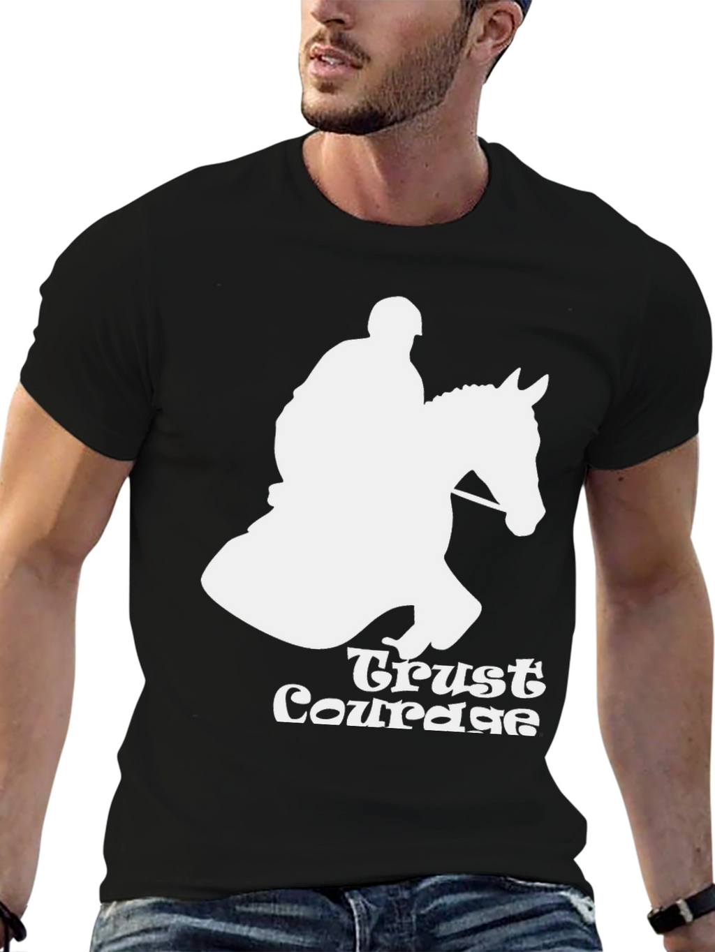 Trust Courage Horseback Riding Graphic Tee