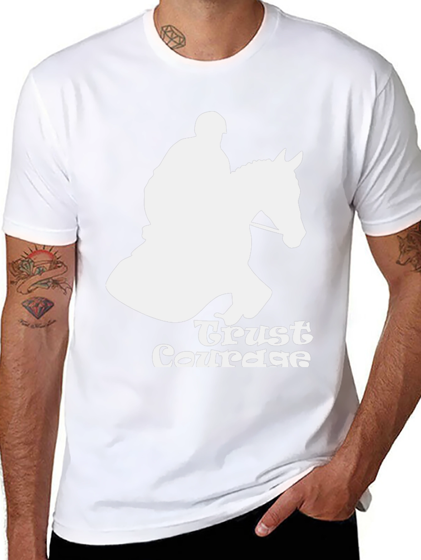 Trust Courage Horseback Riding Graphic Tee