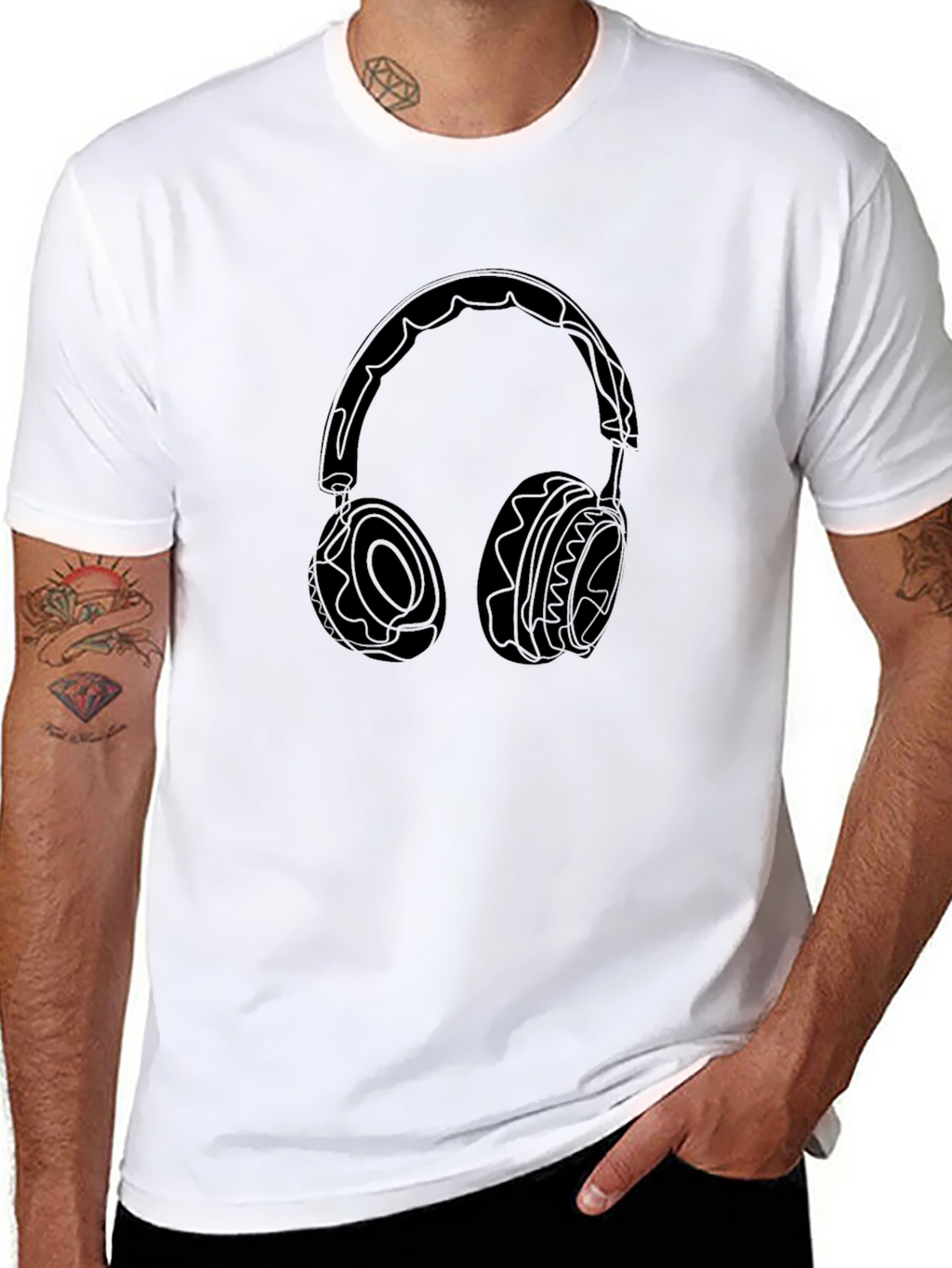 Black Headphones Graphic Tee
