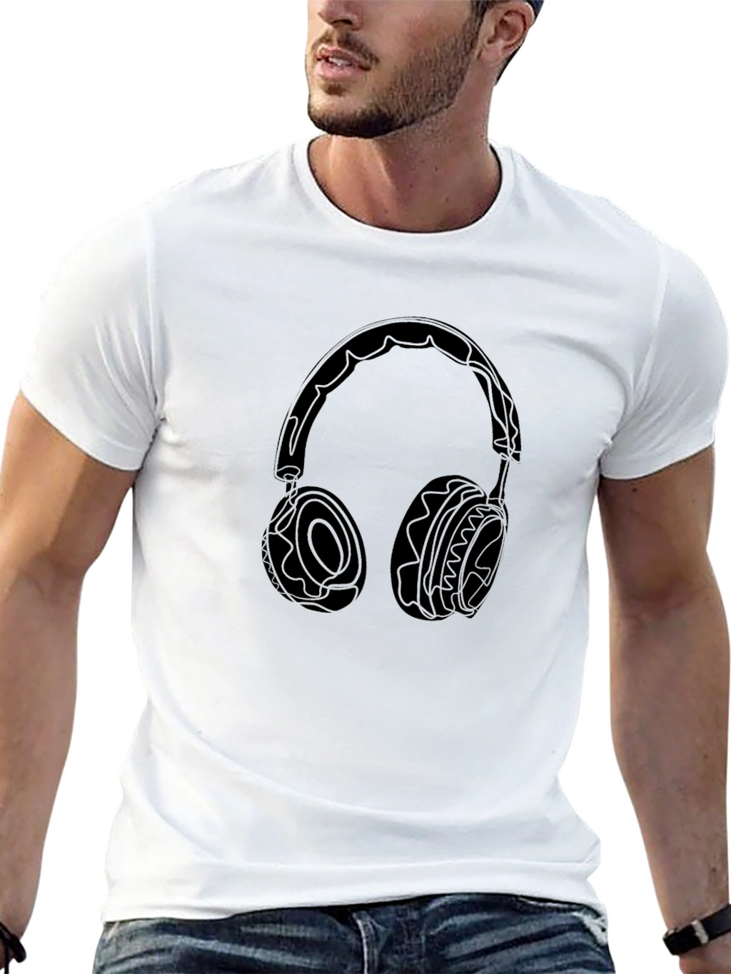 Black Headphones Graphic Tee