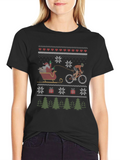 Festive Santa Biker Christmas T-Shirt
