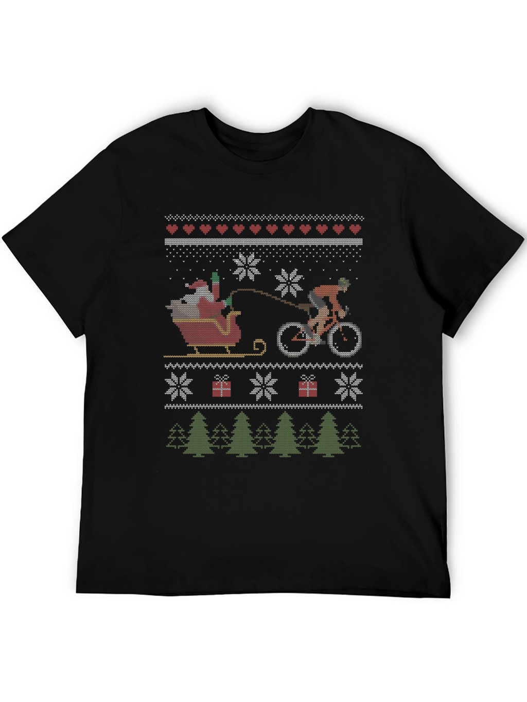 Festive Santa Biker Christmas T-Shirt