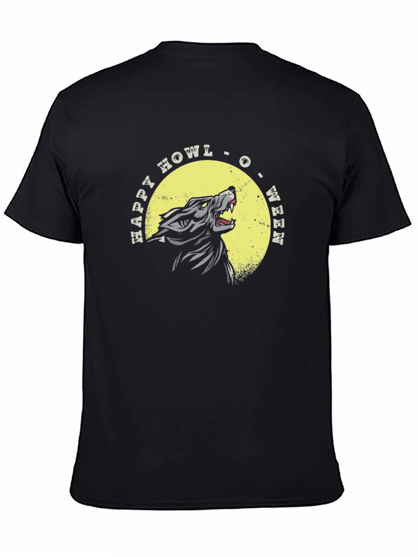 Happy Howl-O-Ween Wolf Graphic T-Shirt