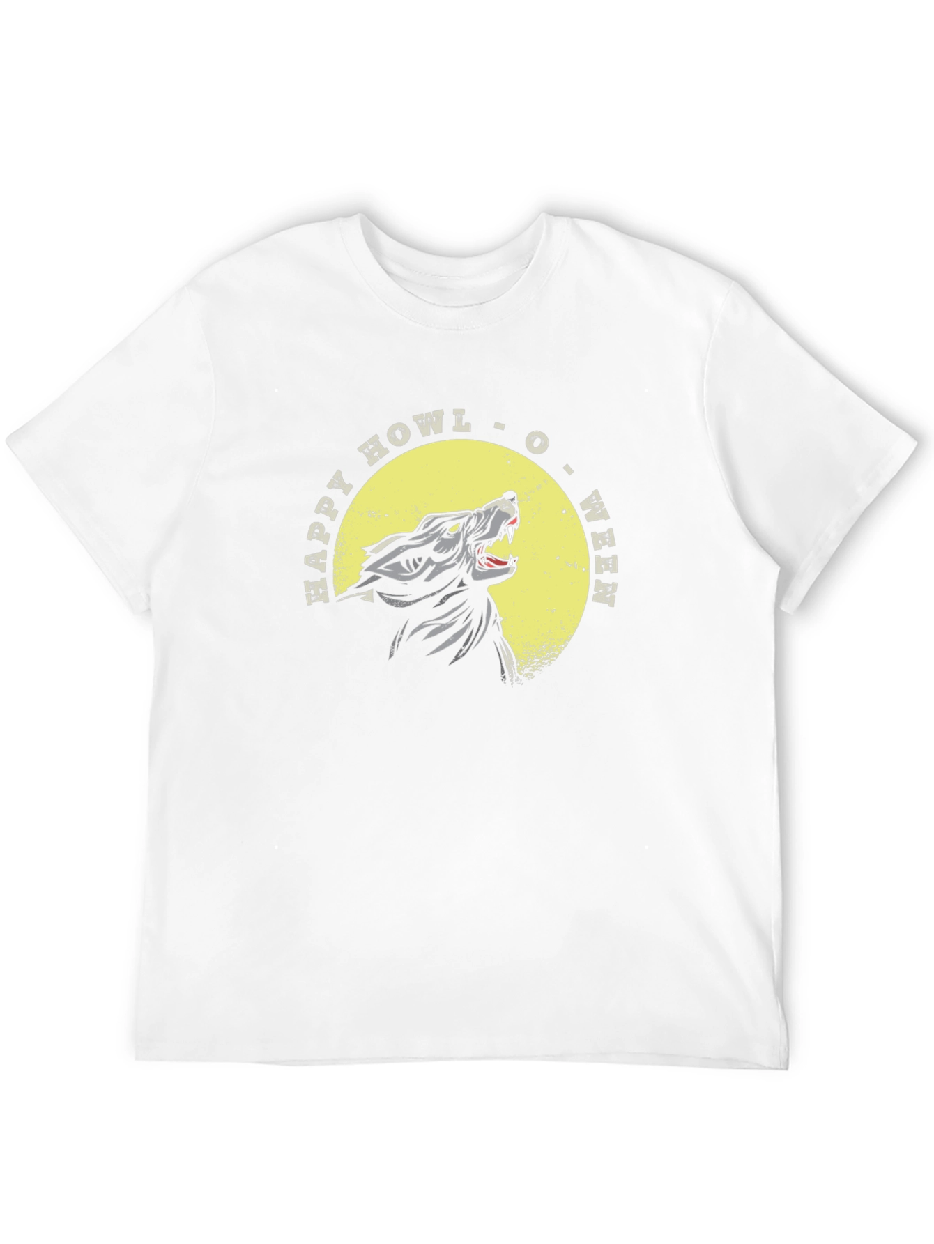 Happy Howl-O-Ween Wolf Graphic T-Shirt