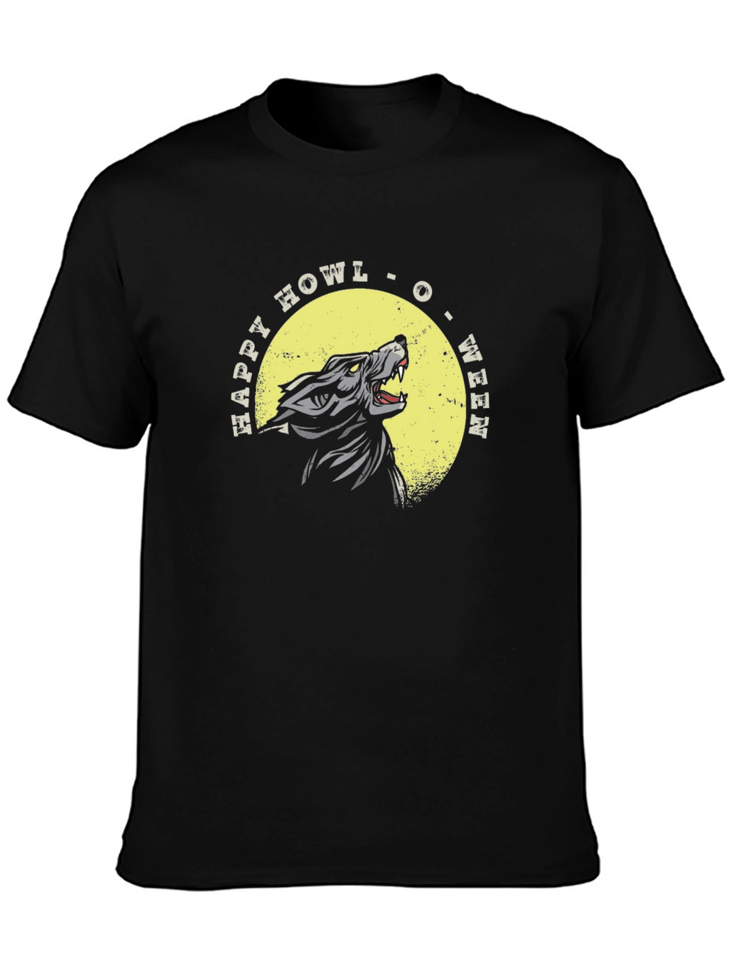 Happy Howl-O-Ween Wolf Graphic T-Shirt