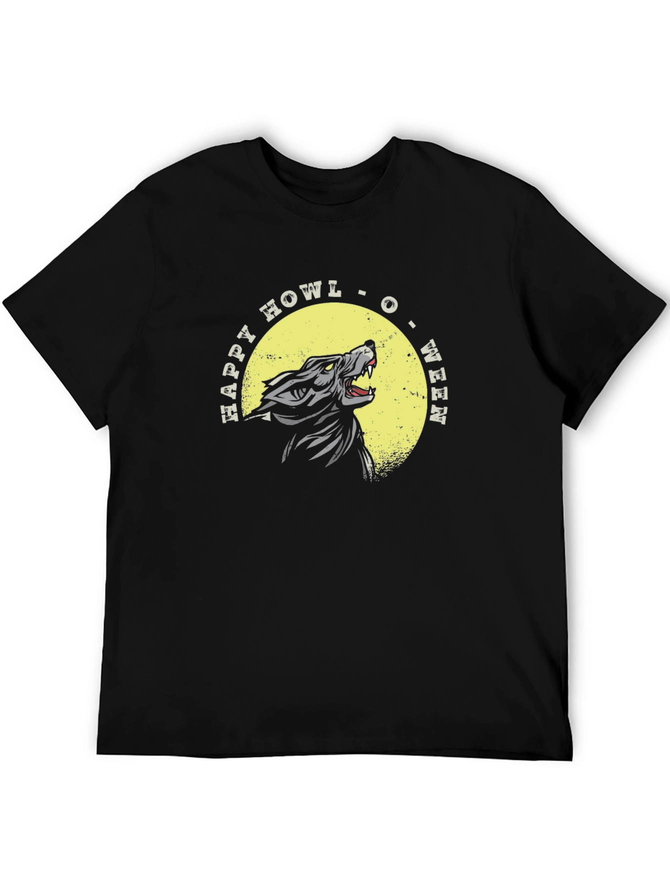 Happy Howl-O-Ween Wolf Graphic T-Shirt