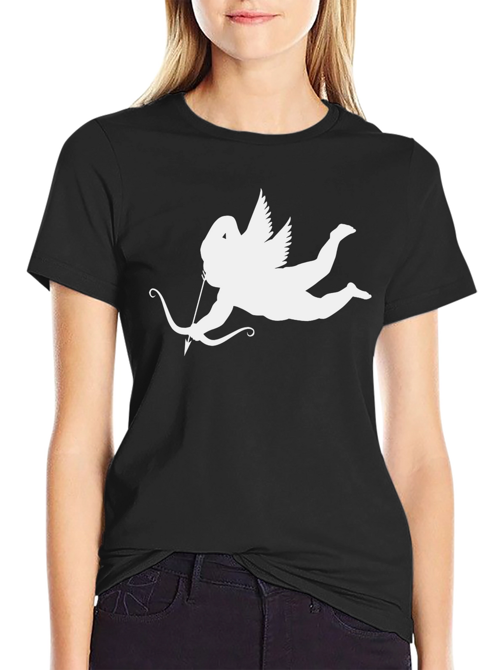 Cupid Graphic Tee - Black Cotton T-Shirt