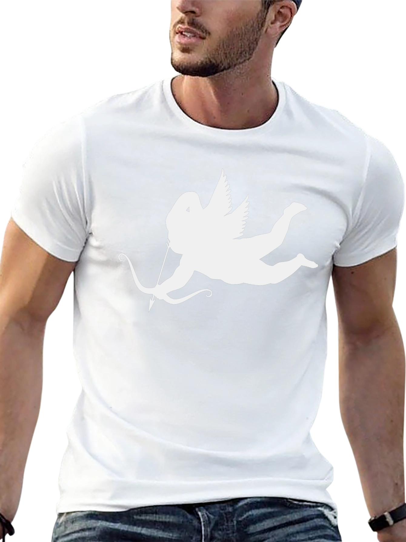 Cupid Graphic Tee - Black Cotton T-Shirt