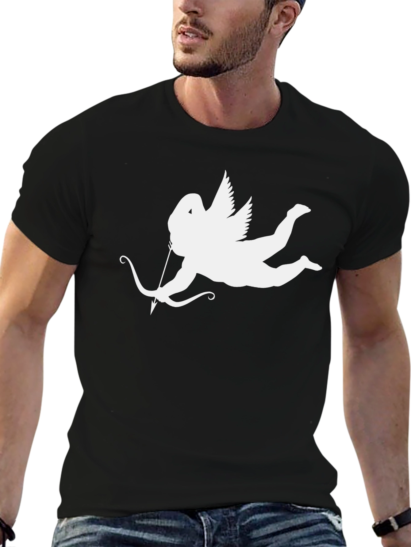 Cupid Graphic Tee - Black Cotton T-Shirt