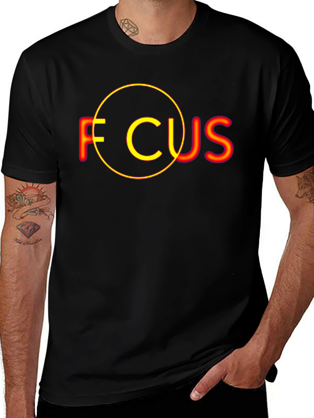 Focus Graphic T-Shirt - Black Cotton Tee