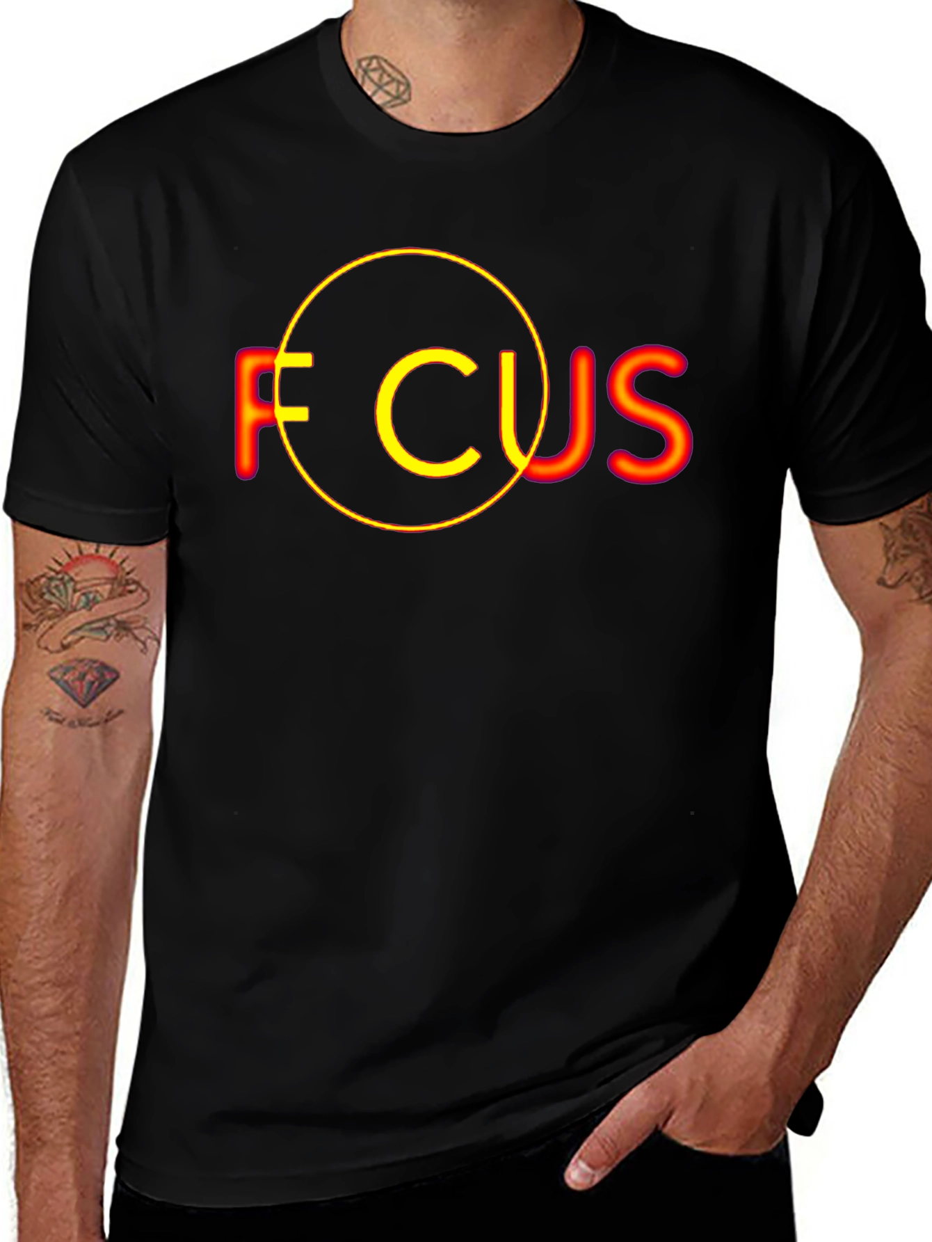 Focus Graphic T-Shirt - Black Cotton Tee