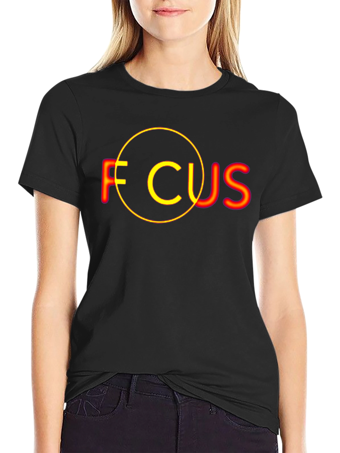 Focus Graphic T-Shirt - Black Cotton Tee