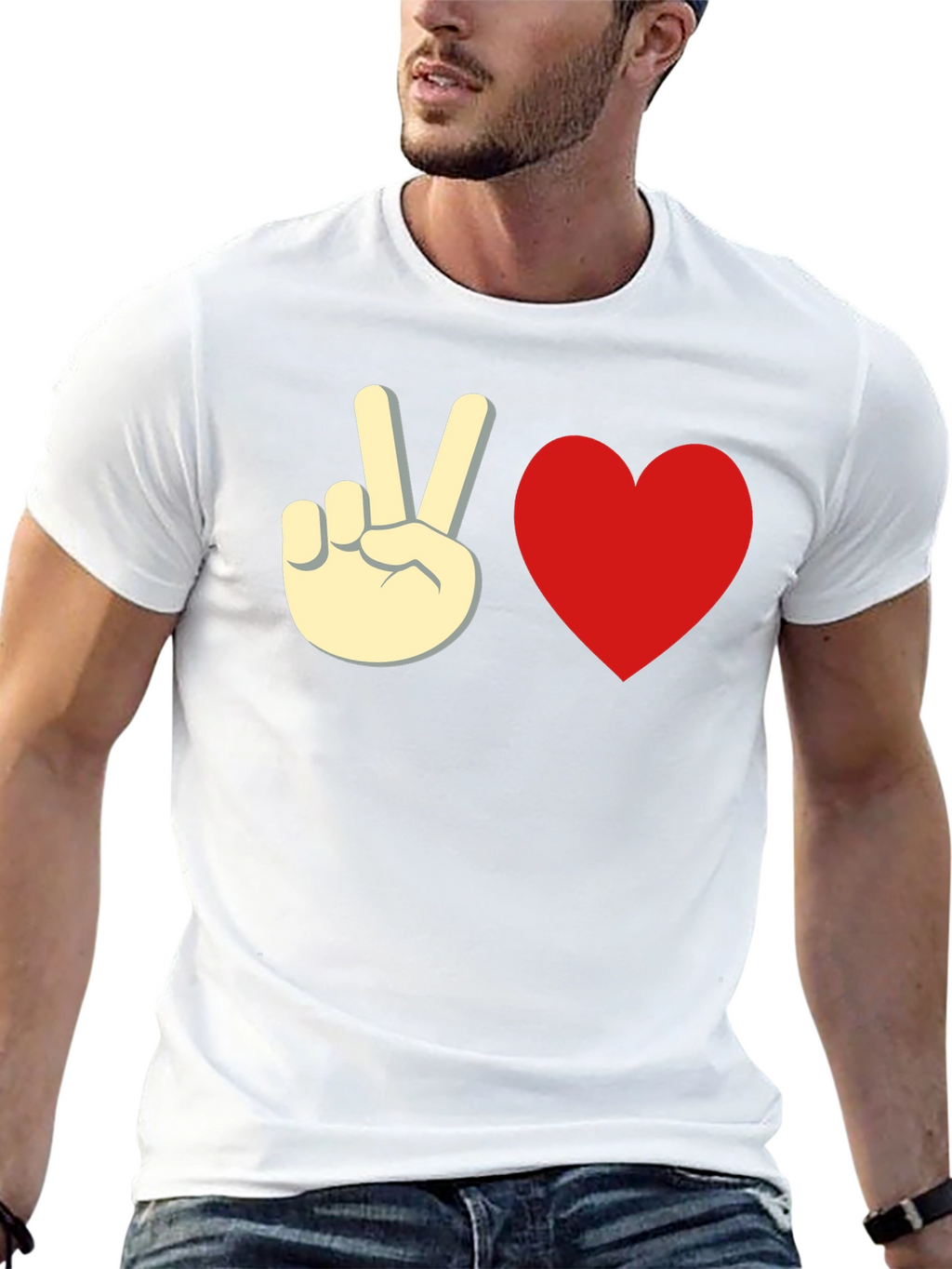 Peace & Love Black Graphic Tee - Unisex