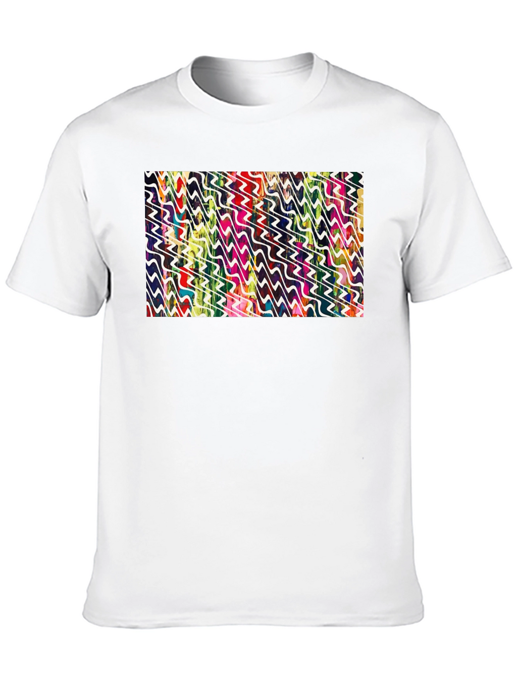 Abstract Wave Pattern Black Tee