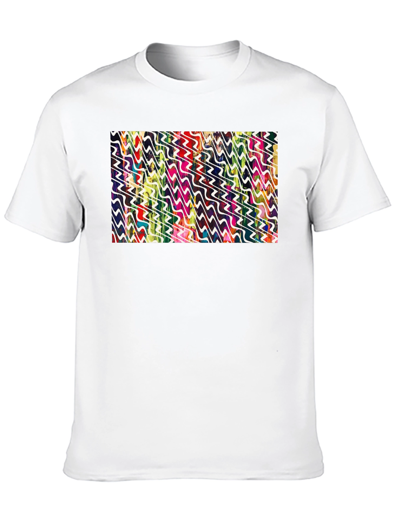 Abstract Wave Pattern Black Tee