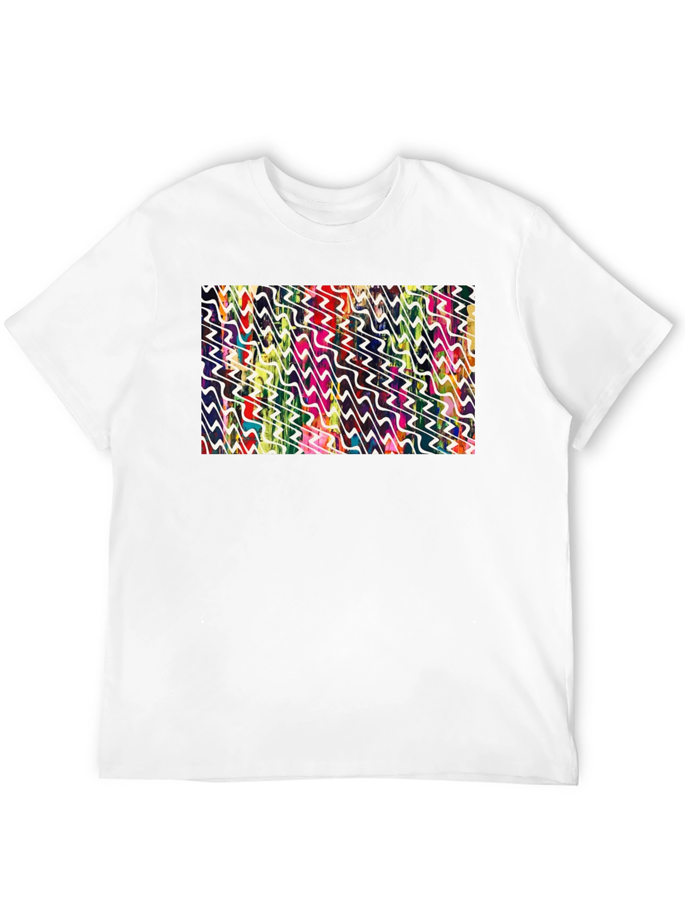 Abstract Wave Pattern Black Tee