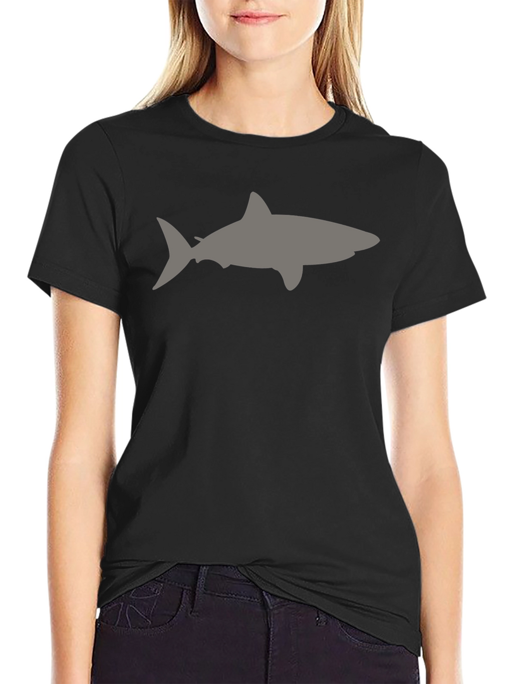 Shark Silhouette Black T-Shirt for Men