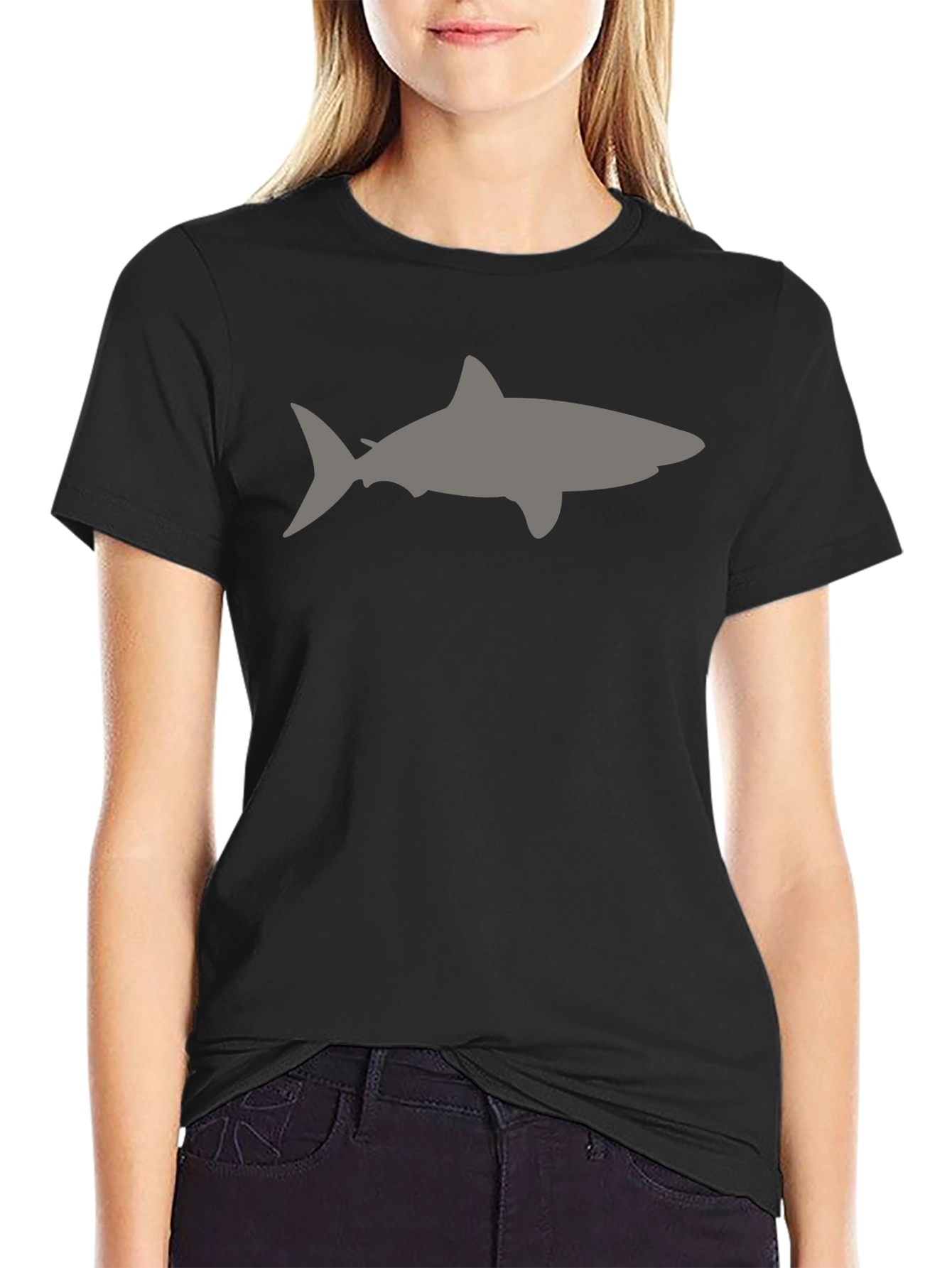 Shark Silhouette Black T-Shirt for Men