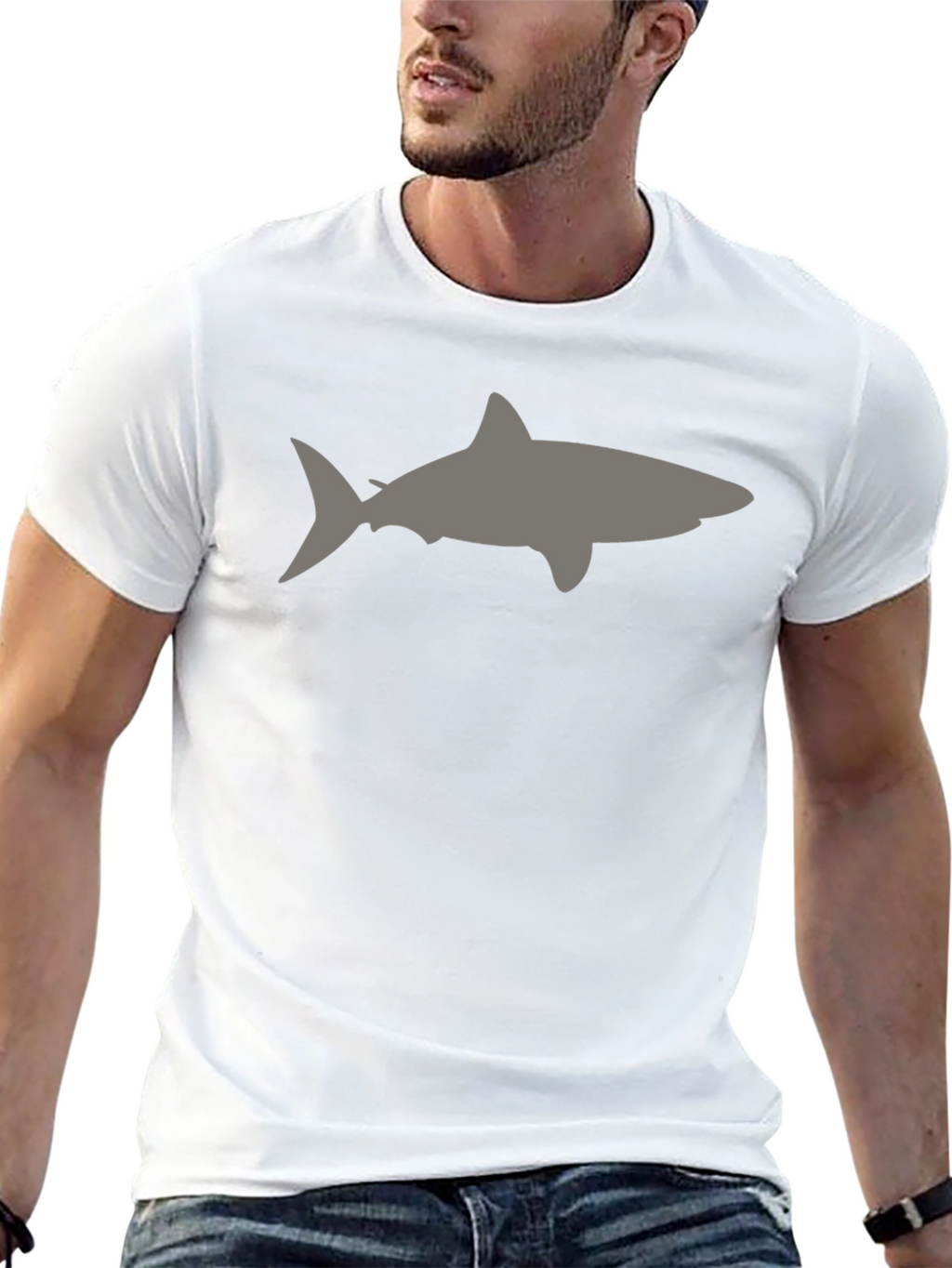 Shark Silhouette Black T-Shirt for Men