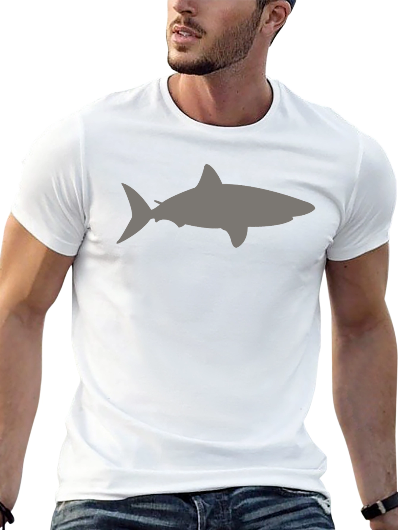 Shark Silhouette Black T-Shirt for Men